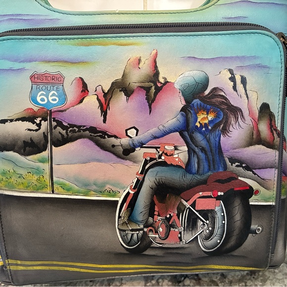 Anuschka Artistic Historic Route 66 Shoulder Bag - Picture 7 of 16